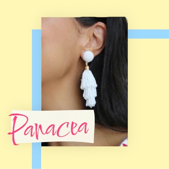 Boutique Style Jewelry - Stylish White Pearl Beaded Dangling Earrings